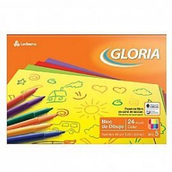 BLOCK DE DIBUJO GLORIA N°5 COLOR X 24H