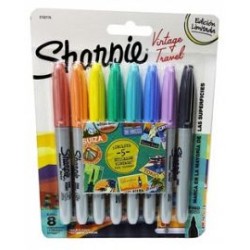 MARCADOR SHARPIE VINTAGE TRAVEL X8 COLORES EDICION LIMITADA