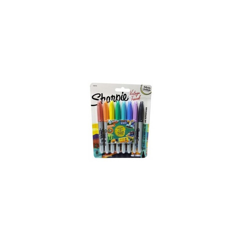 MARCADOR SHARPIE VINTAGE TRAVEL X8 COLORES EDICION LIMITADA